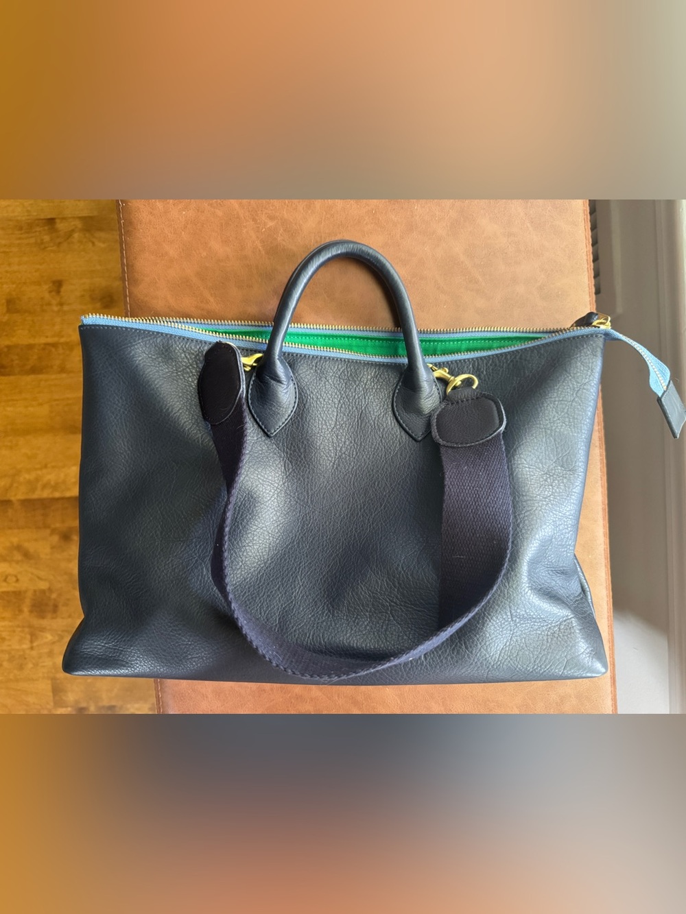 Blair Ritchey Mini Hugh in navy leather EUC